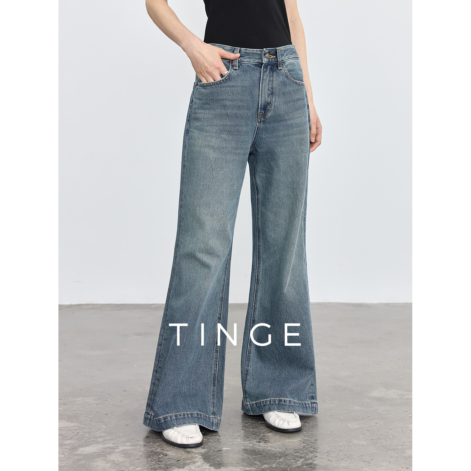 美式复古阔腿喇叭裤女