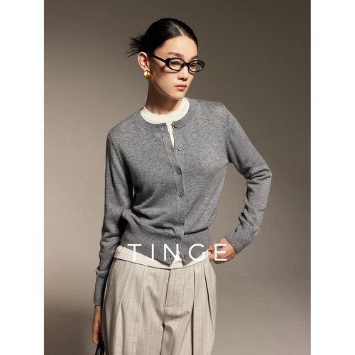 格雷灰Miu风穿搭含羊毛开衫