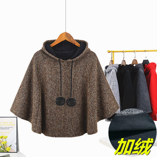 宽松套头连帽蝙蝠衫外套斗篷上衣