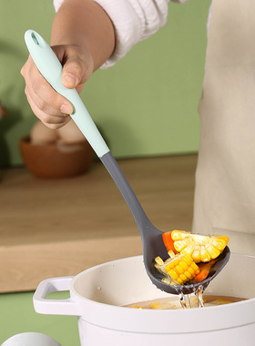 灰绿色硅胶铲锅铲不粘锅专用勺子铲子汤勺家用炒菜耐高温厨具套装