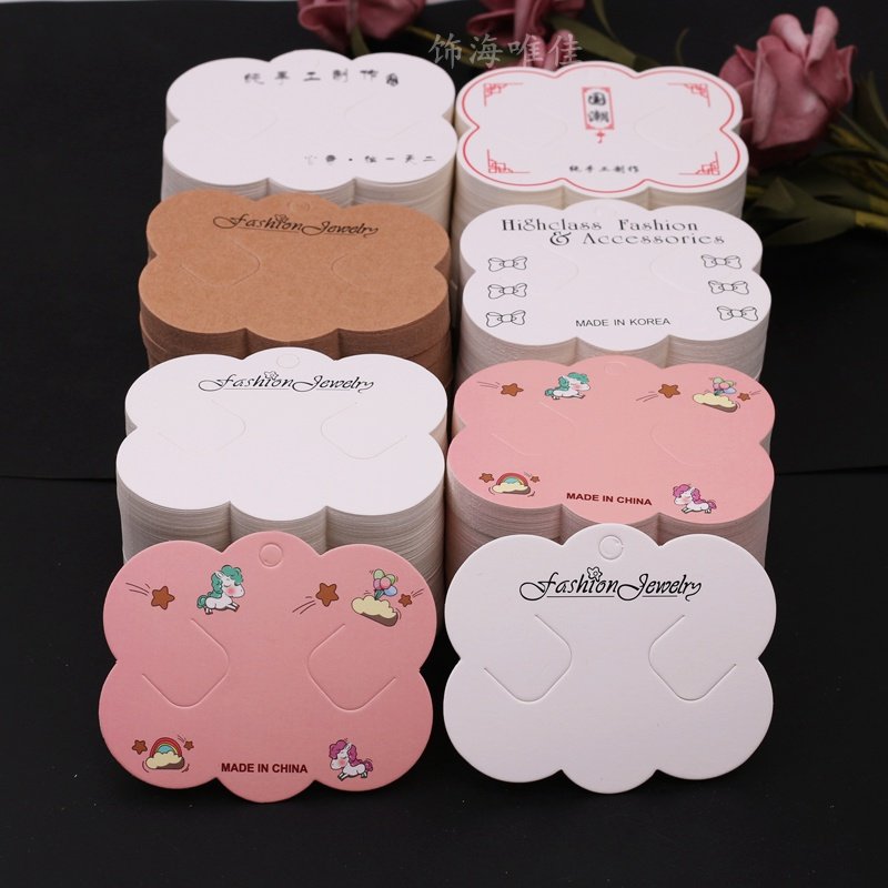 纯手工制作发饰卡纸发夹卡片