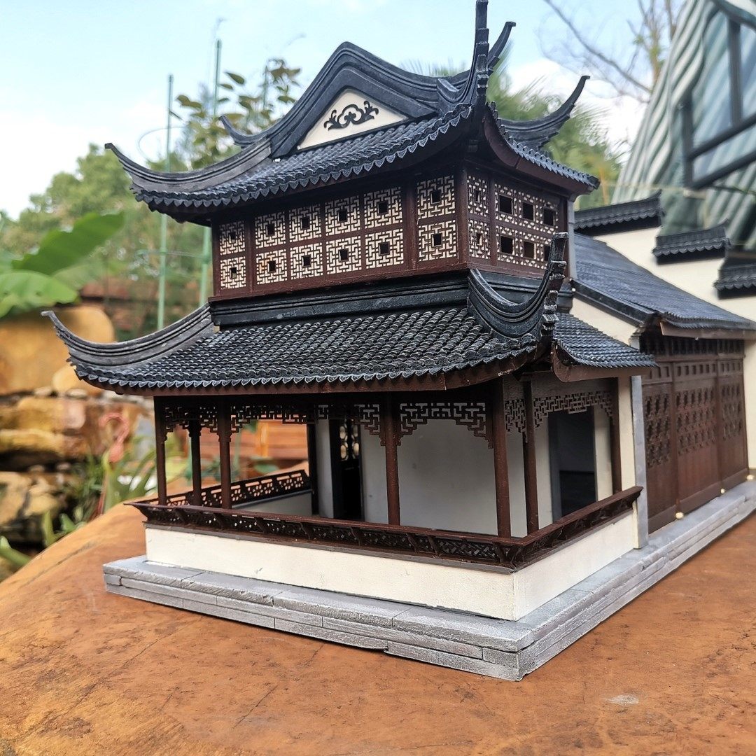 小木匠苏州园林古建筑模型明瑟楼中式大型木质斗拱卯榫拼装材料包