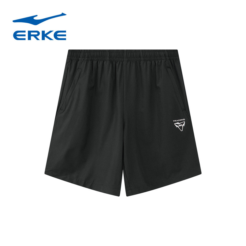 鸿星尔克运动短裤男2024夏季新款宽松梭织直筒五分裤11224203268