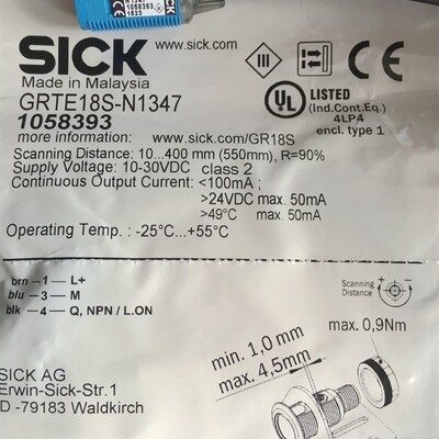 西克SICK光电开关GRTE18S-N1347  GRTE18S-N1342 GRTE18S-P1342
