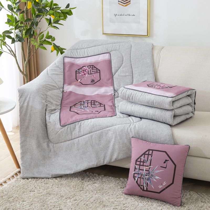 中国风抱枕被子两l用车内一对折叠靠垫多功能办公室午睡空调被夏