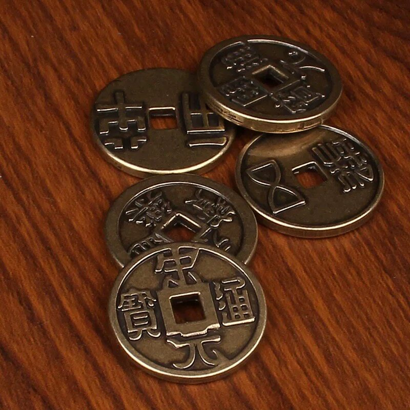 黄铜大五帝门槛钱散宋元通宝钱黄铜钱永乐通宝五枚解决装修门对门