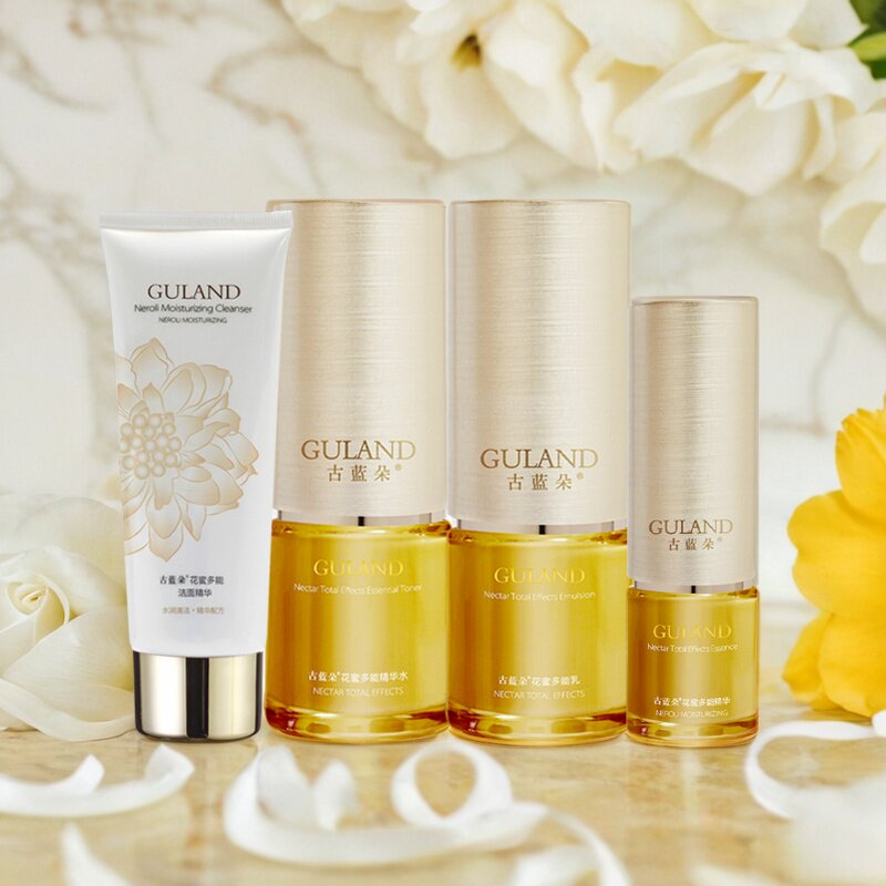 古蓝朵花蜜多能洁面啫喱精华水乳液面霜精华液套装滋润补水保湿