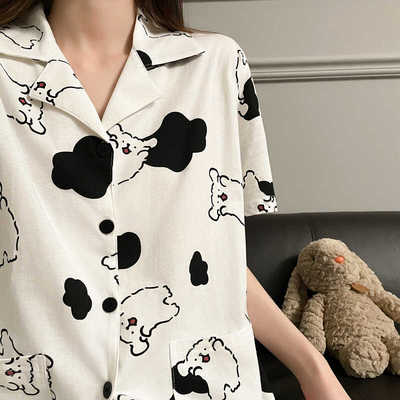 高颜值奶乎乎出门小狗纯棉家居服