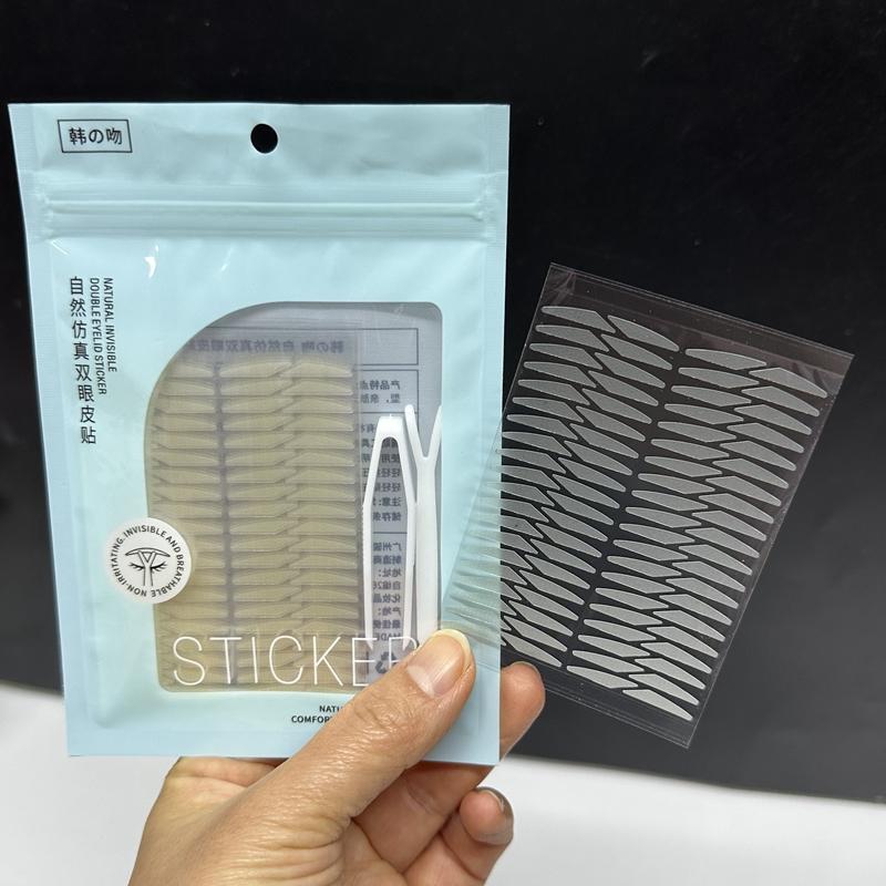 哑光自然斜切橄榄型网纹双眼皮贴