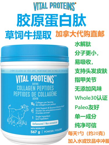 Vital Protein胶原蛋白肽粉加拿大代购直邮海洋Collagen Peptides