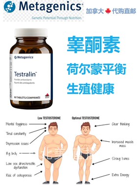 Metagenics睾酮素男性荷尔蒙平衡加拿大代购直邮Testralin睪固酮