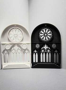 娃娃屋家居窗户欧式风格装饰微型景观布景哥特式模型建筑配件