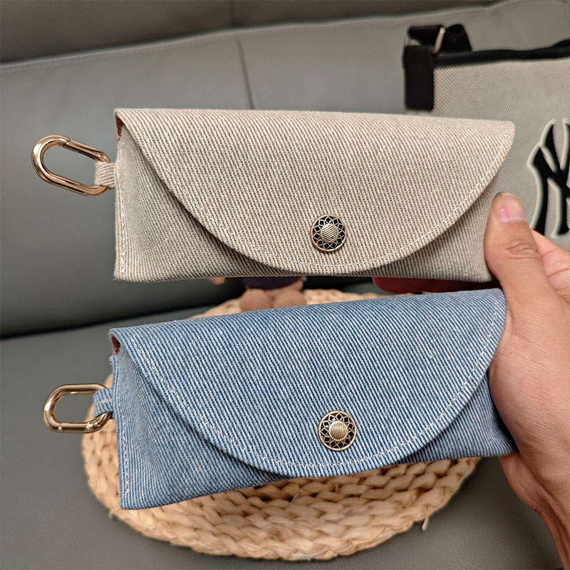 新品牛仔布高级感眼镜盒墨镜袋