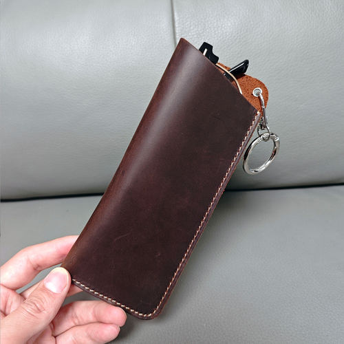 牛皮疯马皮眼镜袋真皮老花镜皮套