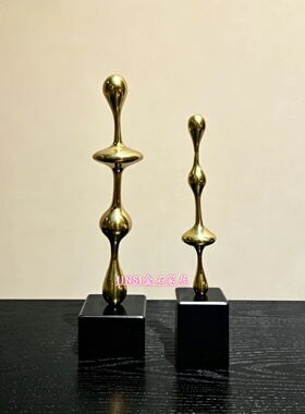 法式中古风金属大理石抽象摆件