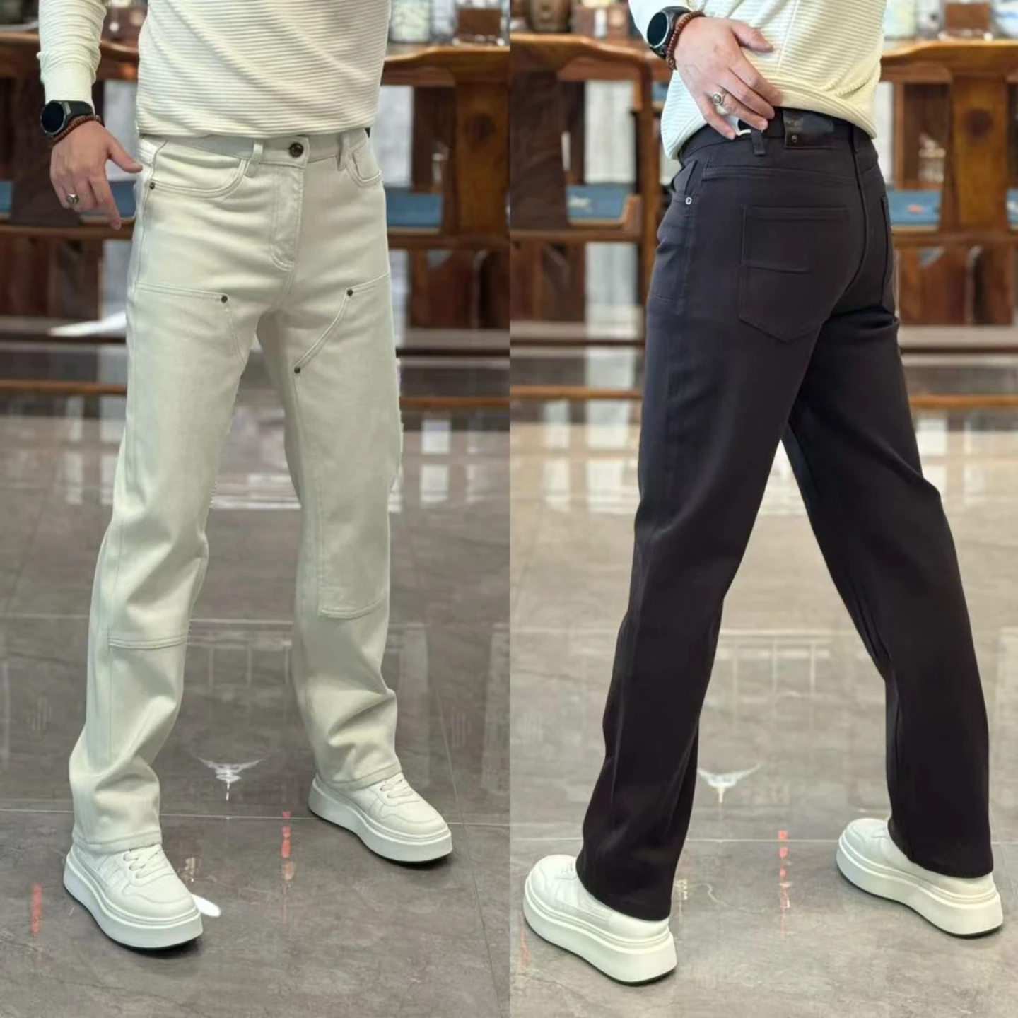 冬季时尚百搭商务休闲直筒裤男士