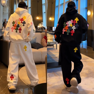 秋季男士潮流休闲套装时尚潮牌连帽套头卫衣时尚运动卫裤两件套