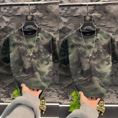 男士夏季破洞短袖设计T恤