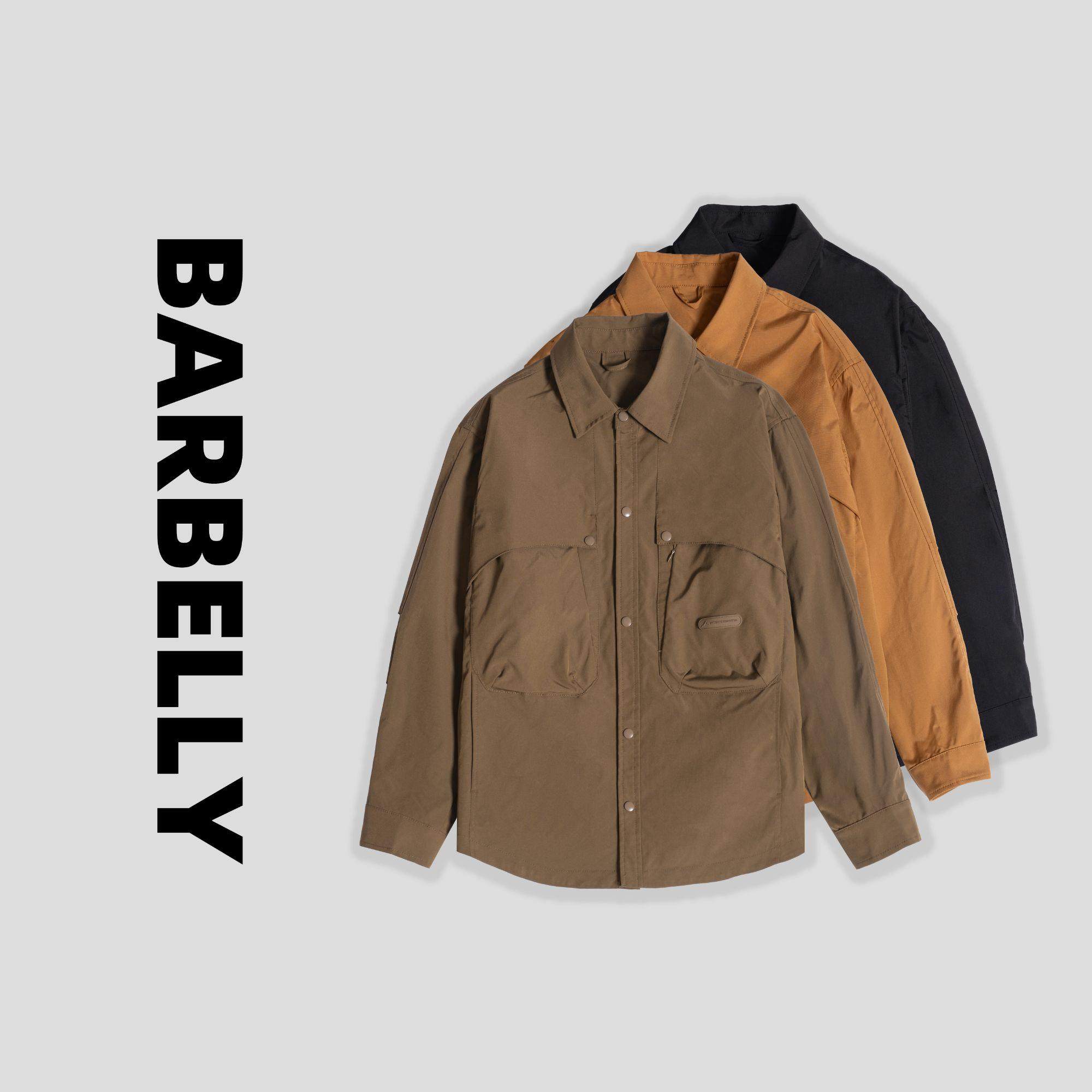 春秋新款日系翻领工装休闲衬衫男纯色痞帅宽松夹克口袋衬衣外套潮