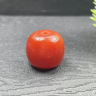 老唐球红玛瑙老型桶珠尺寸15mm左右文玩配饰菩提配饰