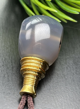 原矿烟紫盐源玛瑙奶奶灰色系流行色三通尺寸12mm左右文玩菩提配饰