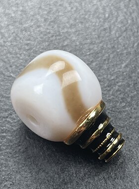 原矿白化料虎牙一线药师三眼图腾三通9mm左右玉化果冻料