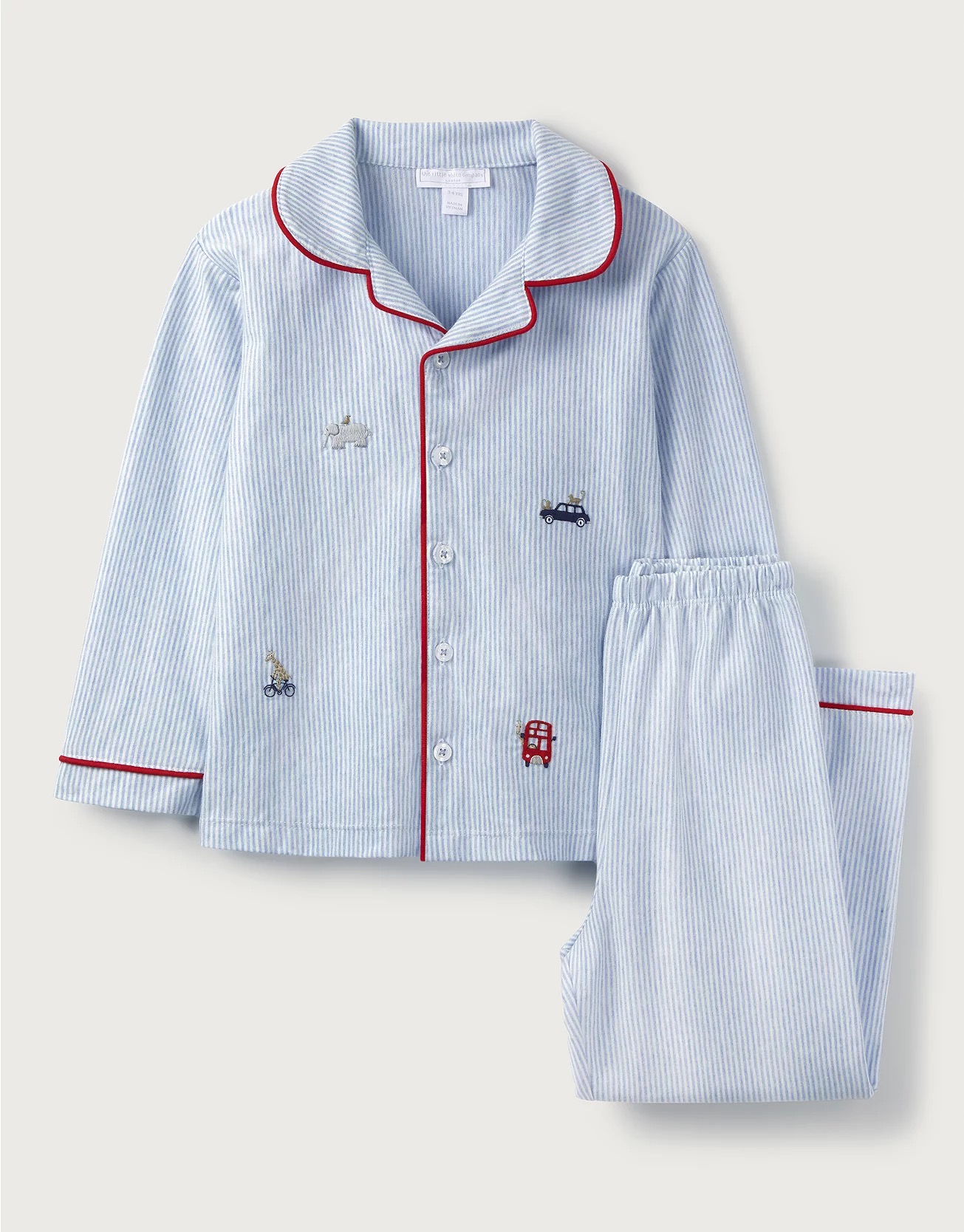 the white company英国代购儿童男童纯棉刺绣睡衣套装家居1-12岁