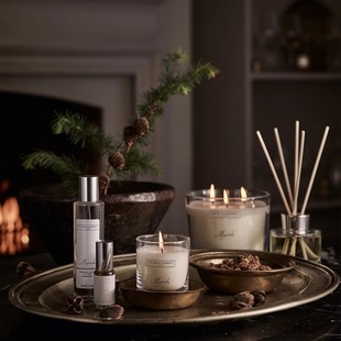 Myrrh无烟藤条香薰蜡烛佛手柑精油豆蔻 company英国代购 The white