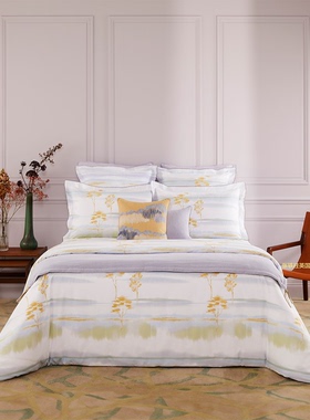 Yves delorme英国代购纯棉四件套床笠被套床上用品轻奢时尚200TC