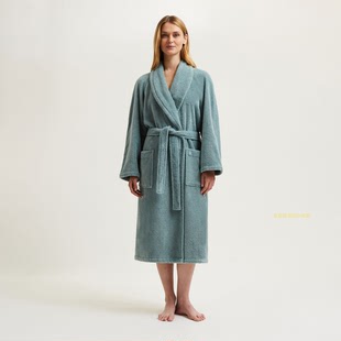 四季 进口男女通用情侣有机棉睡袍浴袍欧式 Delorme英国代购 Yves