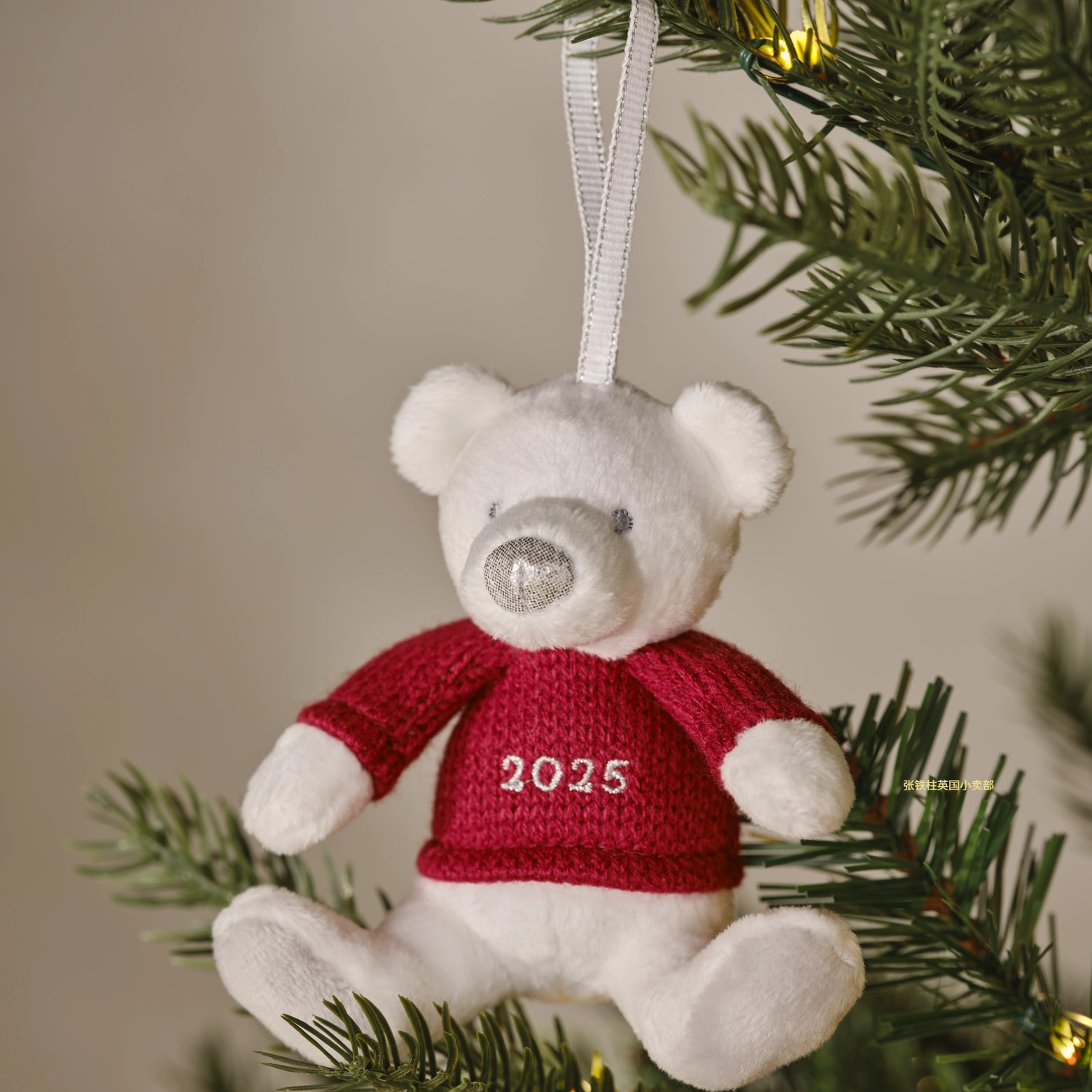 The white company英国代购进口圣诞节熊高端圣诞树挂件装饰纪念