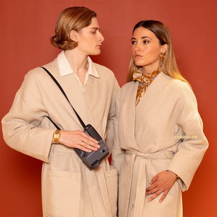 男女通用纯棉浴袍睡袍简约休闲透气亲肤四季 Yves Delorme英国代购