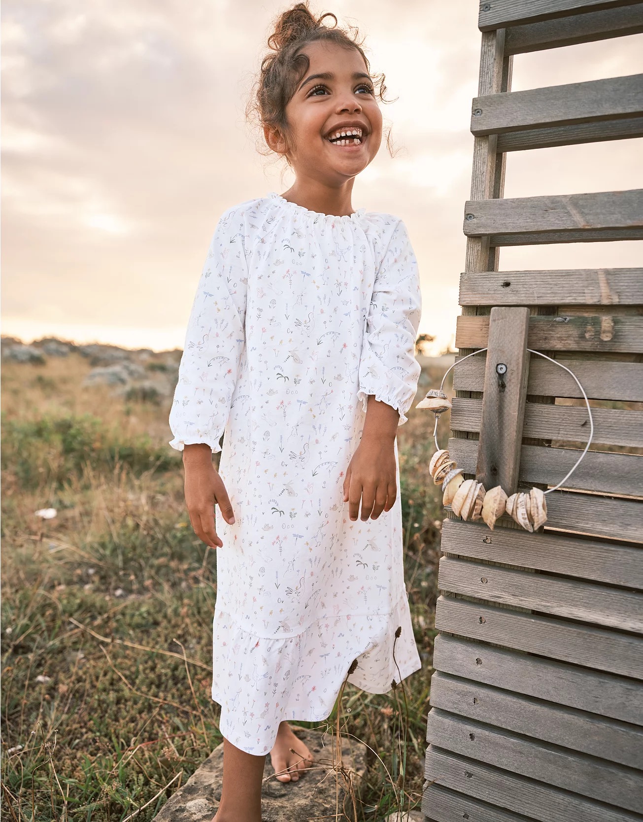 the white company英国代购女童童装纯棉儿童睡裙家居宽松印花少