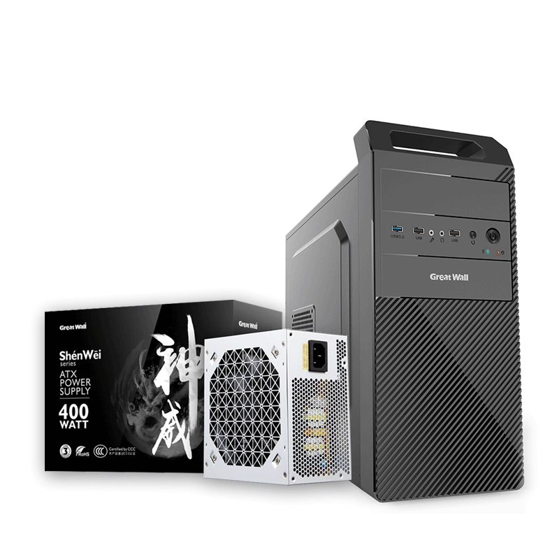 만리장성 섀시 SHANGQI R-20+ 만리장성 정격 400W 전원 공급 장치 데스크탑 자동 사무실 섀시 전원 공급 장치