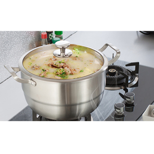 316不锈钢汤锅2628 30cm32cm汤锅加厚不粘锅具双耳炖锅电磁炉通用