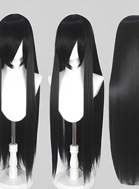 一米黑色直发万用假发仿真头皮400克玫瑰内网长刘海