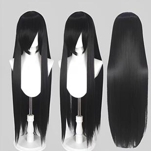 一米黑色直发万用假发仿真头皮400克玫瑰内网长刘海