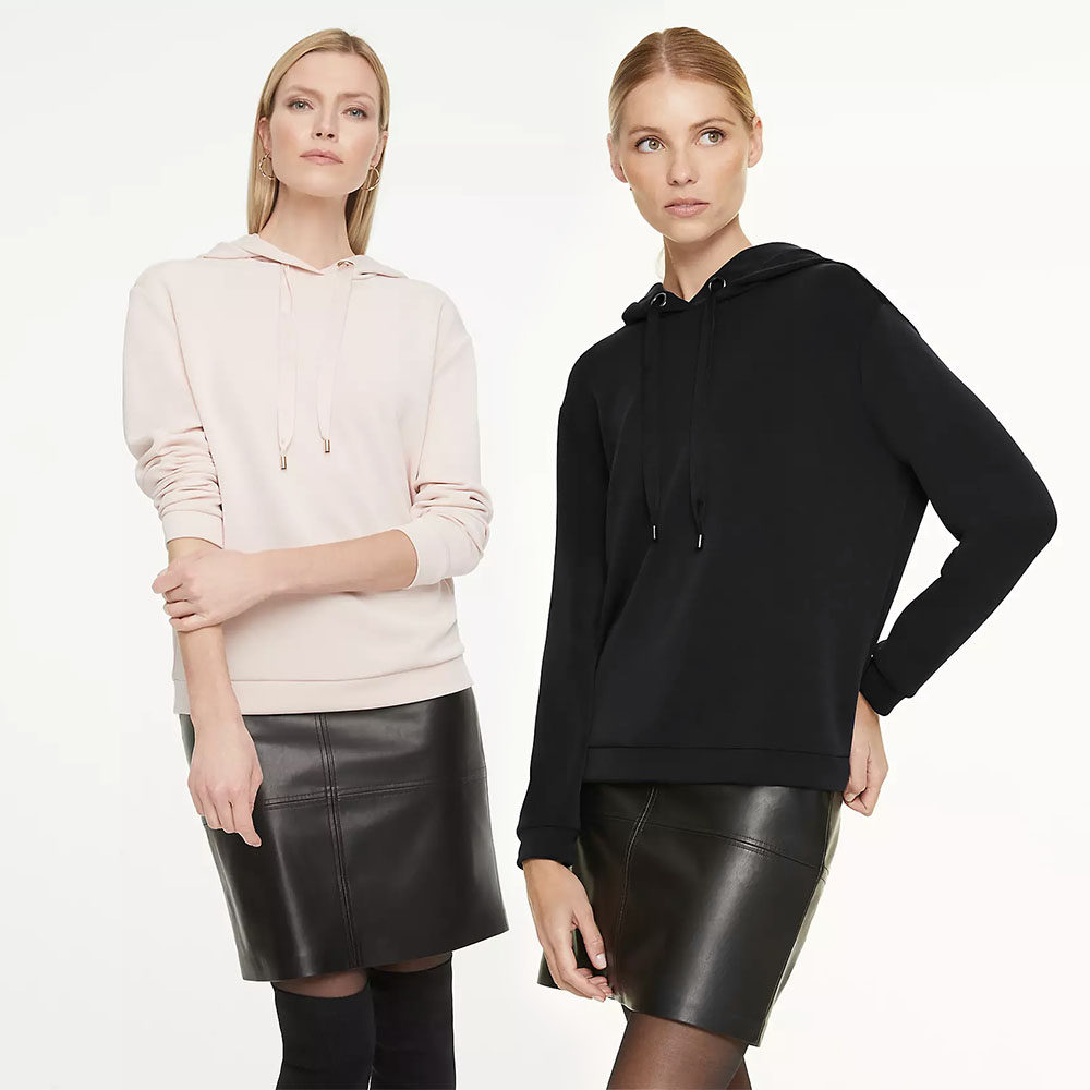 超柔莫代尔空气棉宽松连帽简约纯色卫衣 3色入