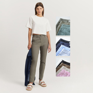 澳棉斜纹布 纯色全棉中腰锥形休闲裤 多色有大码 春夏经典