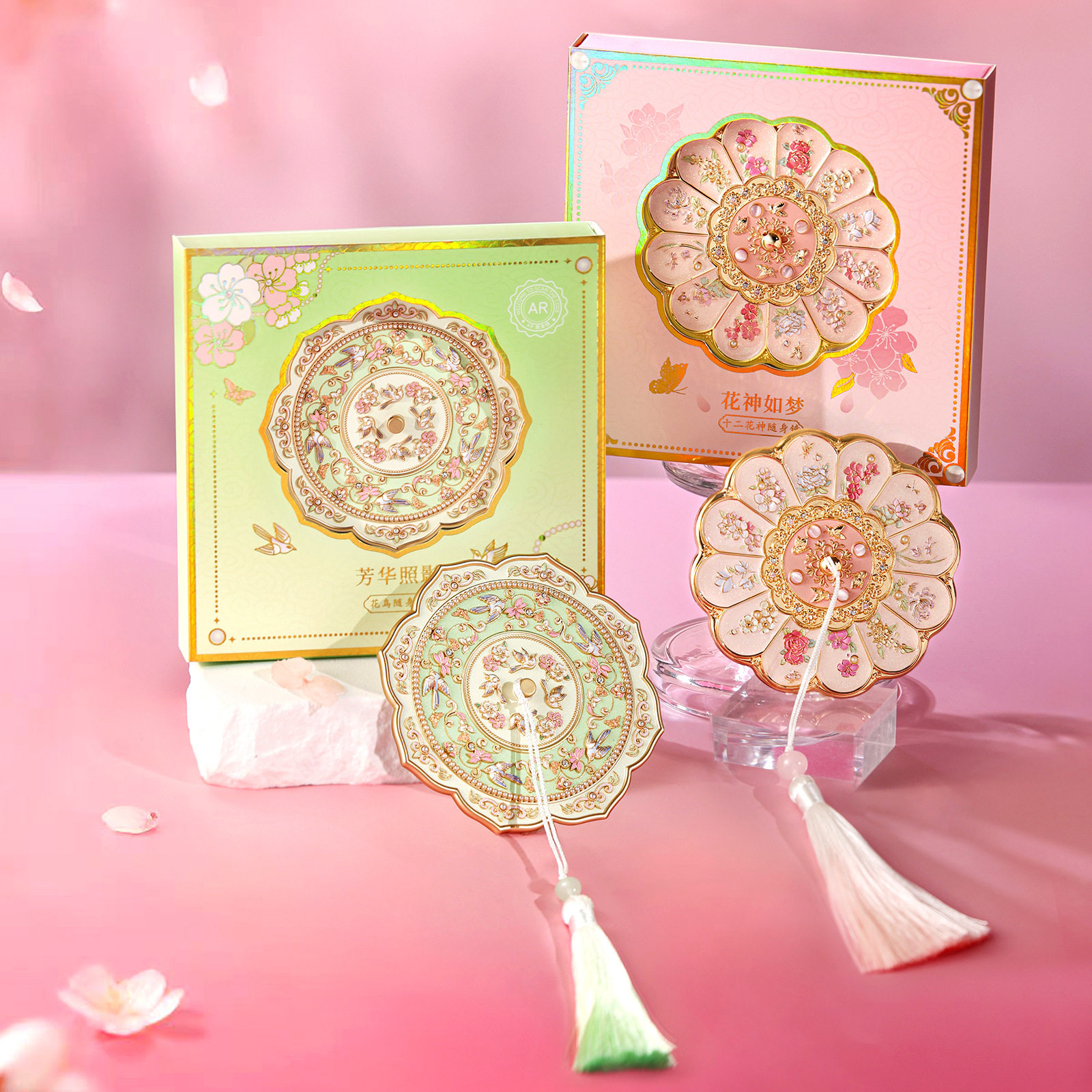 宫廷风文创云鬓花颜随身镜女生补妆古风镜子生日礼物礼品纪念高级