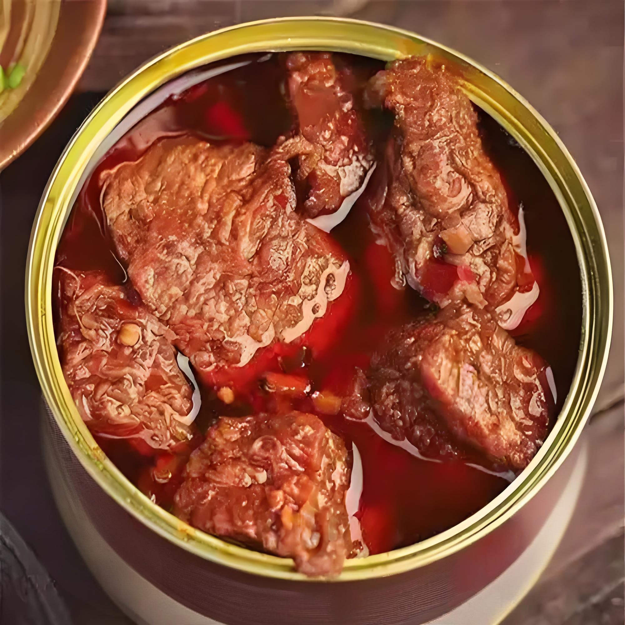 500g红烧牛肉罐头开盖即食方便速食大块肉软糯弹牙有嚼劲老少皆宜