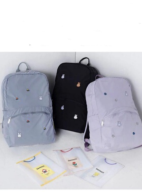 日系卡通可爱兔子双肩包旅行出差便携收纳包学生上班族背包