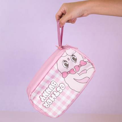 艾丝乐兔子粉色卡通印花折叠便携家用洗手间旅行洗漱挂袋化妆包