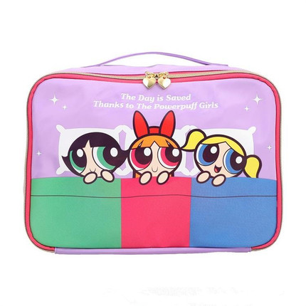 小女警卡通印花大容量内衣物整理收纳包多功能美妆工具化妆包