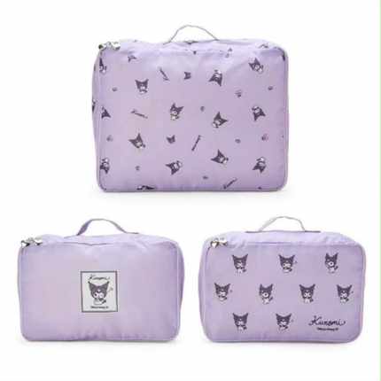 库洛米美乐蒂系列尼龙轻便旅行分装收纳袋行李衣物整理袋三件套