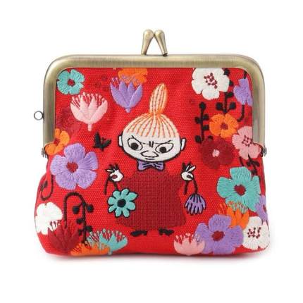 日系卡通姆明刺绣口金包小巧收纳包多功能零钱包可爱口红小包
