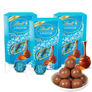 Lindt瑞士莲软心海盐焦糖椰香牛奶巧克力分享装200g休闲零食小吃