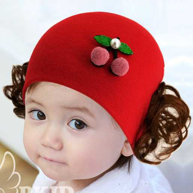 女宝宝帽子春秋洋气四个月婴儿假发帽秋冬潮周岁满月百岁可爱超萌