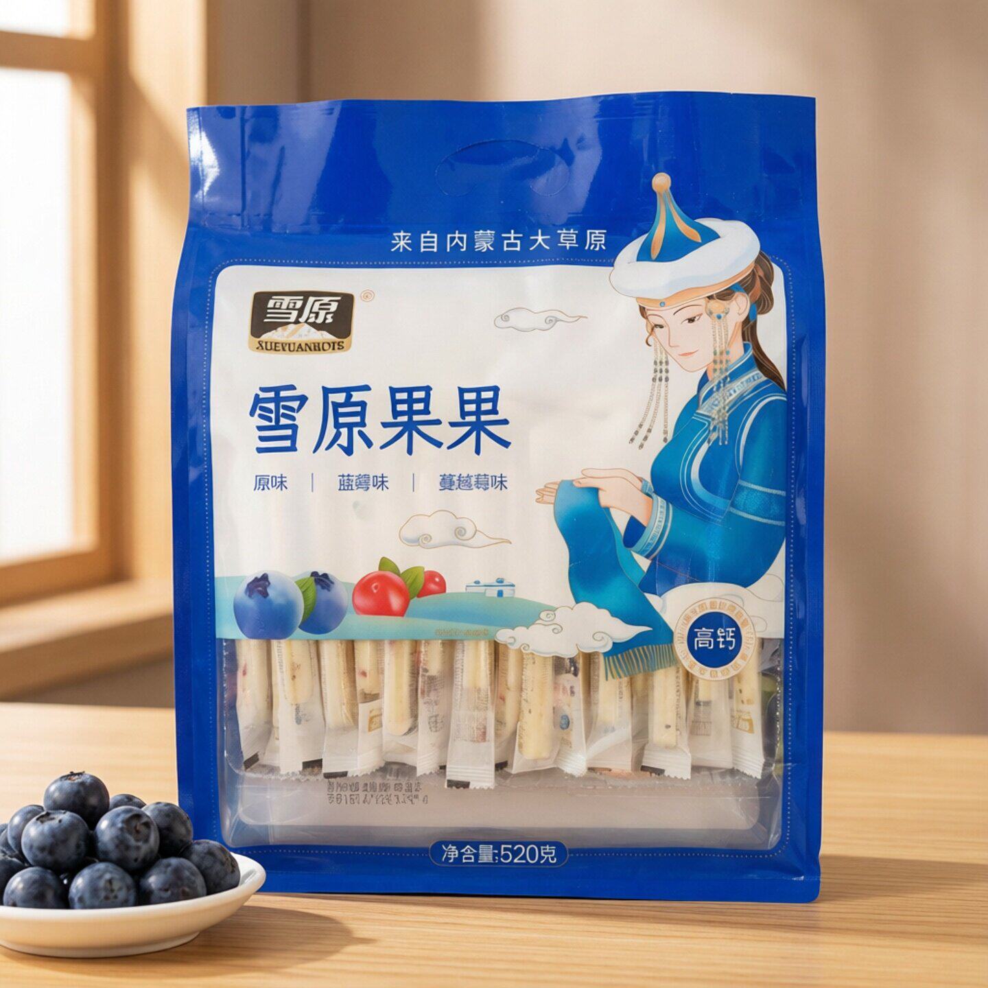 雪原蒙古奶条520克牛奶条儿童图片