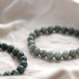 #一物一图# 山林情诗 - 复古绿发晶手串情侣首饰天然水晶